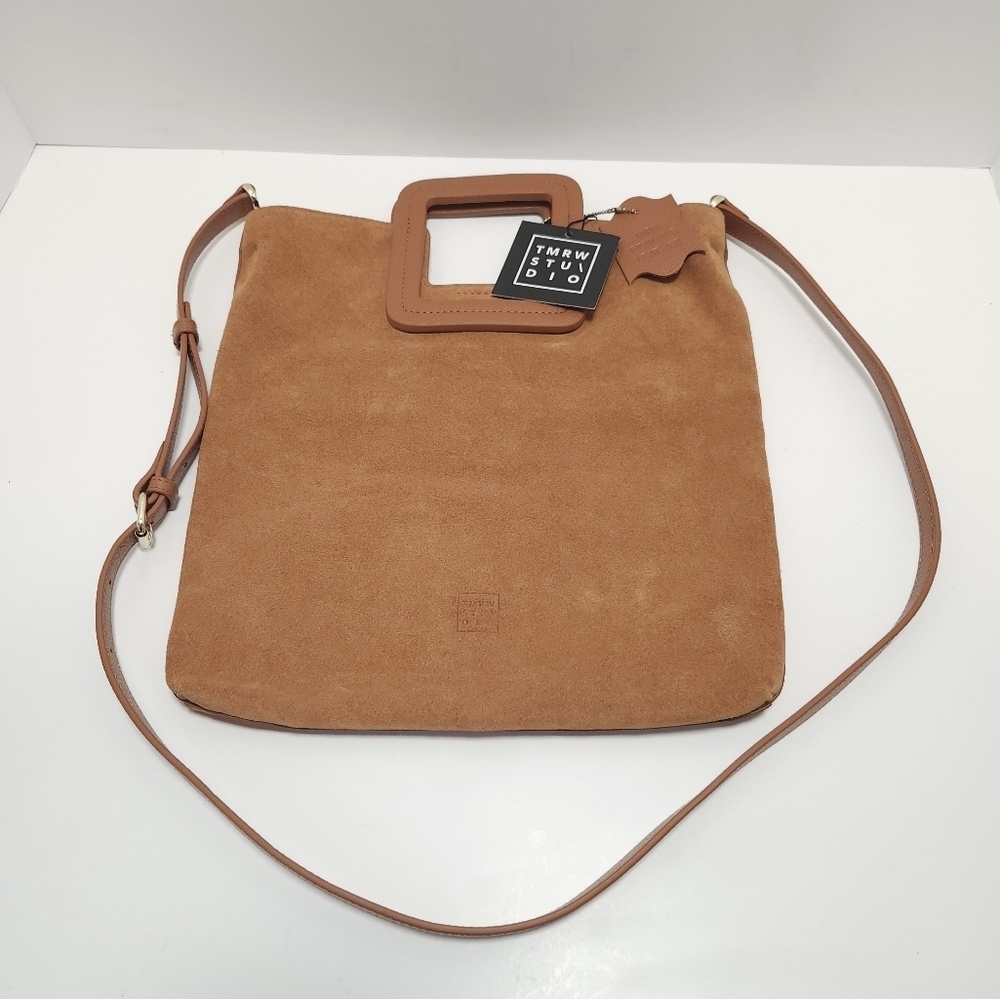 TMRW Studio Milo foldover Suede Crosbody Shoulder Bag Clutch New